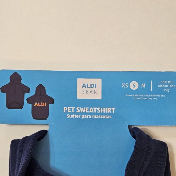 ALDI Gear Pet Dog Dark Blue Hoodie Sweatshirt 2024  Size SMALL NWT - Picture 8 of 13